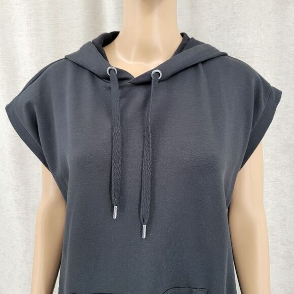 Garnet Hill Hooded French Terry Dress, Black Women's Small - Picture 8 of 11